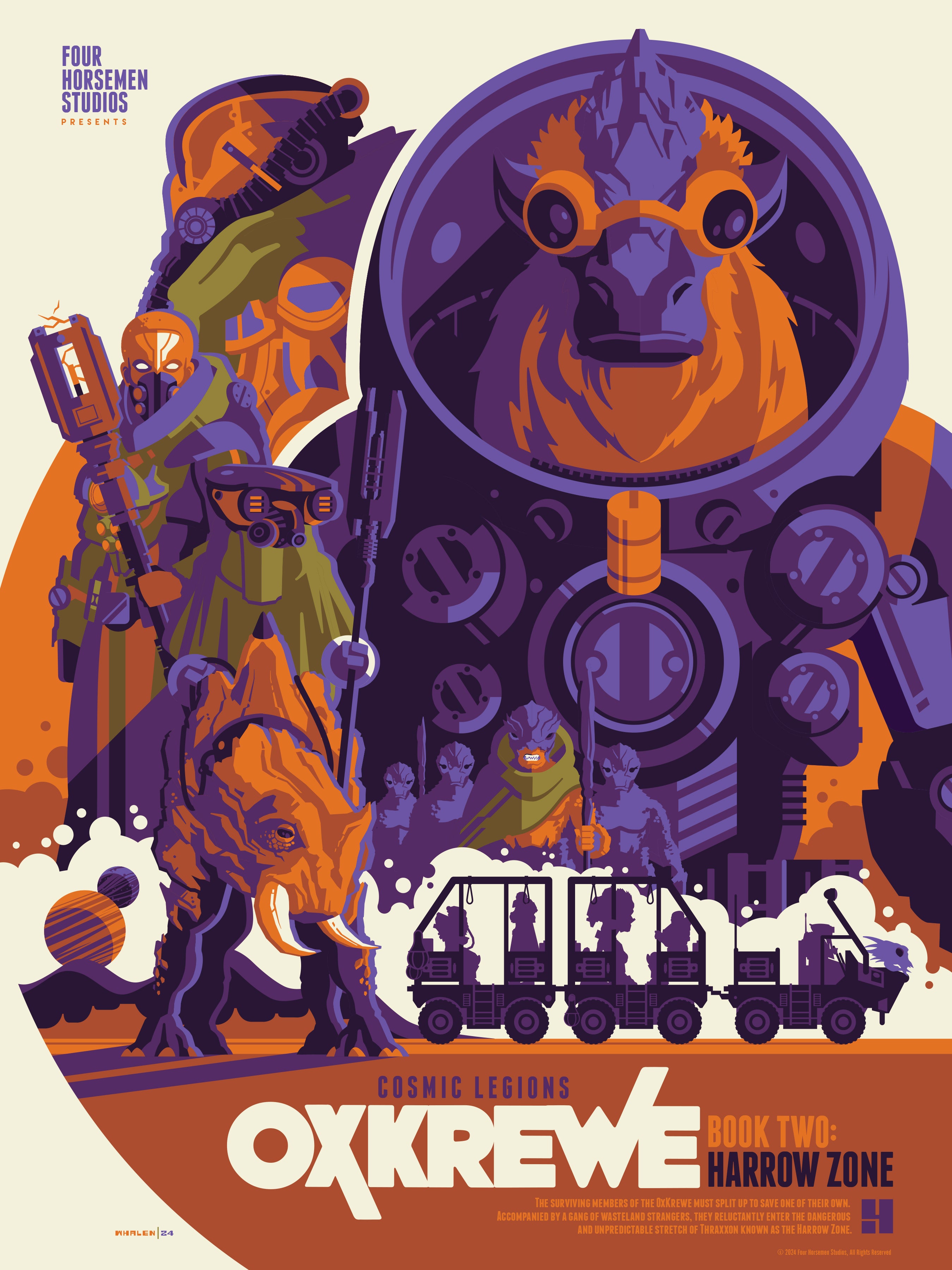 COSMIC LEGIONS: OXKREWE, BOOK TWO SCREEN PRINTED POSTER by Tom