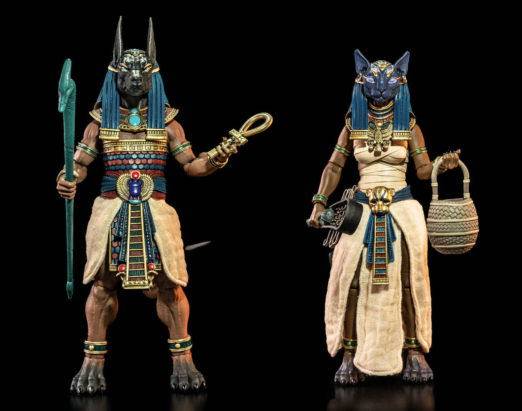 FIGURA OBSCURA: Gods of Ancient Egypt, Anubis & Bastet figures