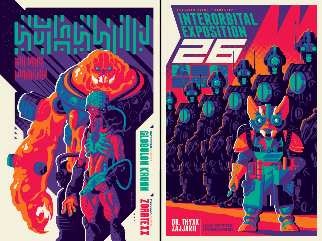 Set of 2 COSMIC LEGIONS: MORTAL THORN SCREEN PRINTED POSTERS by